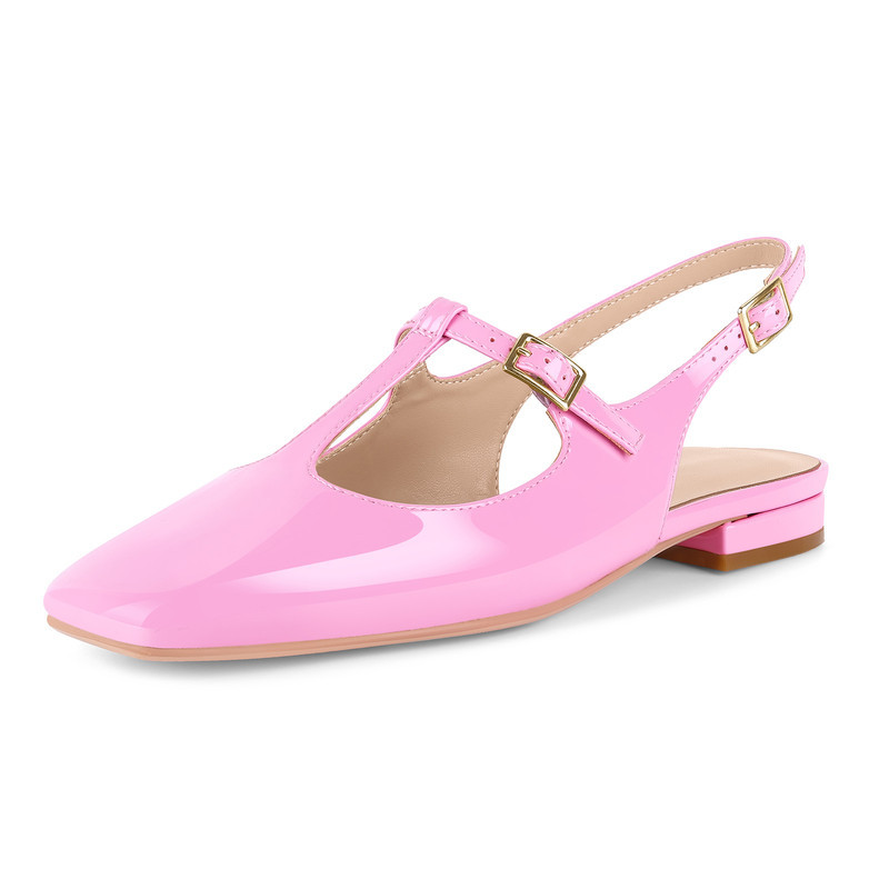 Flache Slingback Pumps mit eckiger Spitze