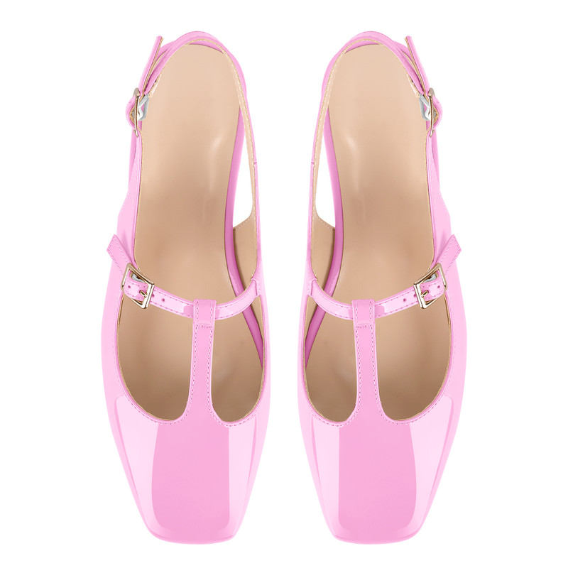 Flache Slingback Pumps mit eckiger Spitze