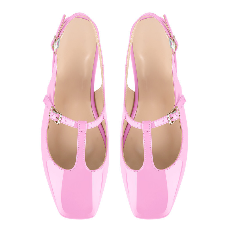 Flache Slingback Pumps mit eckiger Spitze