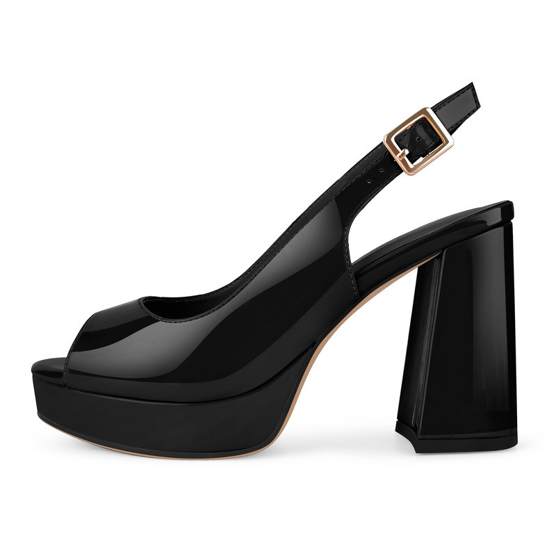 Peeptoe Slingback Sandalen mit Plateau