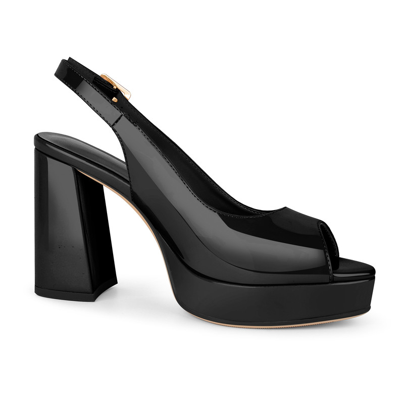 Peeptoe Slingback Sandalen mit Plateau