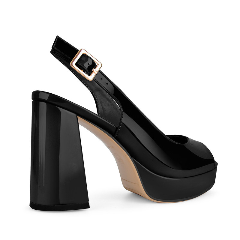 Peeptoe Slingback Sandalen mit Plateau