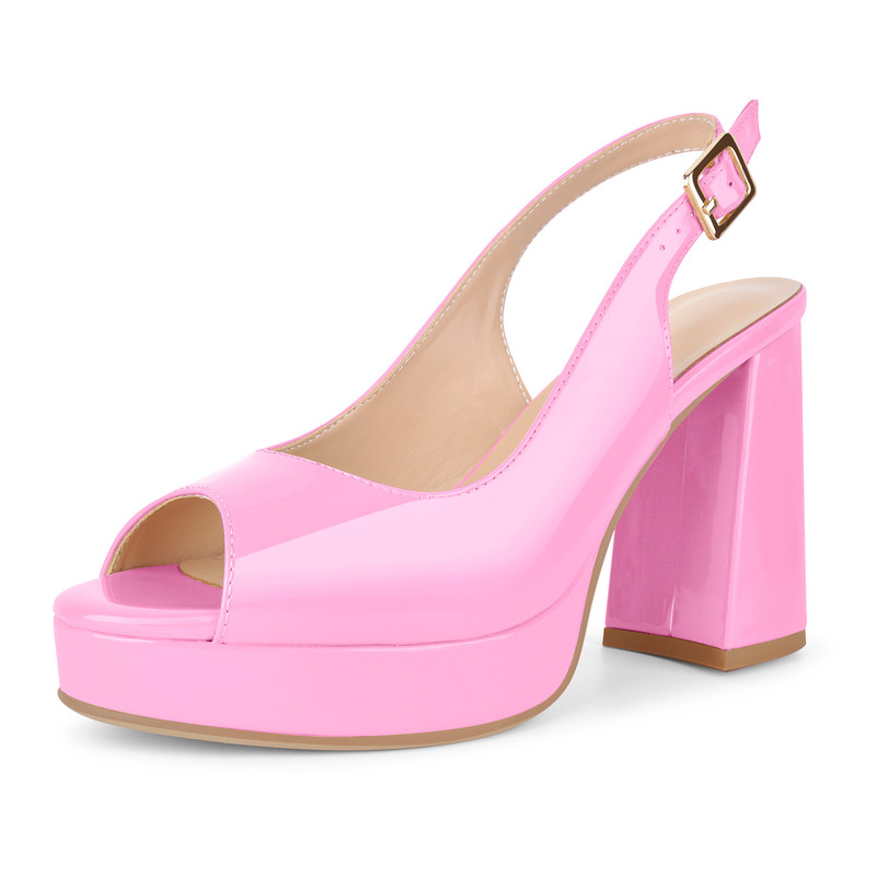 Peeptoe Slingback Sandalen mit Plateau