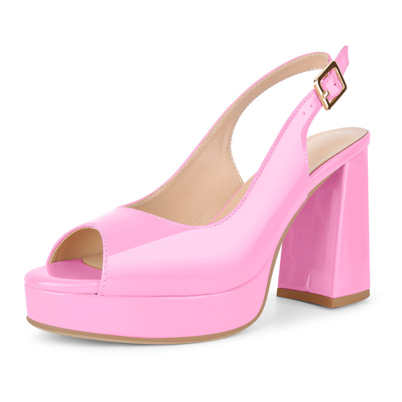 Peeptoe Slingback Sandalen mit Plateau