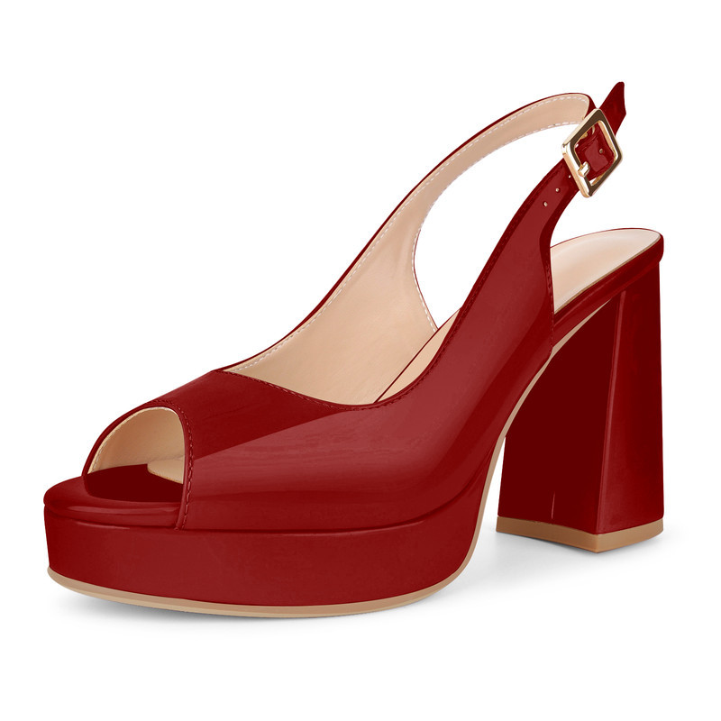 Peeptoe Slingback Sandalen mit Plateau