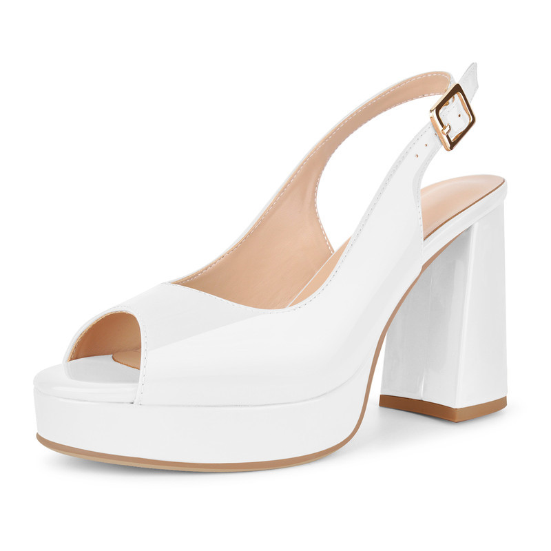 Peeptoe Slingback Sandalen mit Plateau