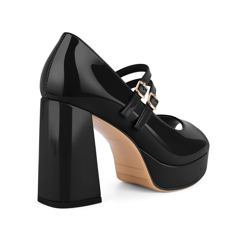 Plateau Mary Janes mit Blockabsatz