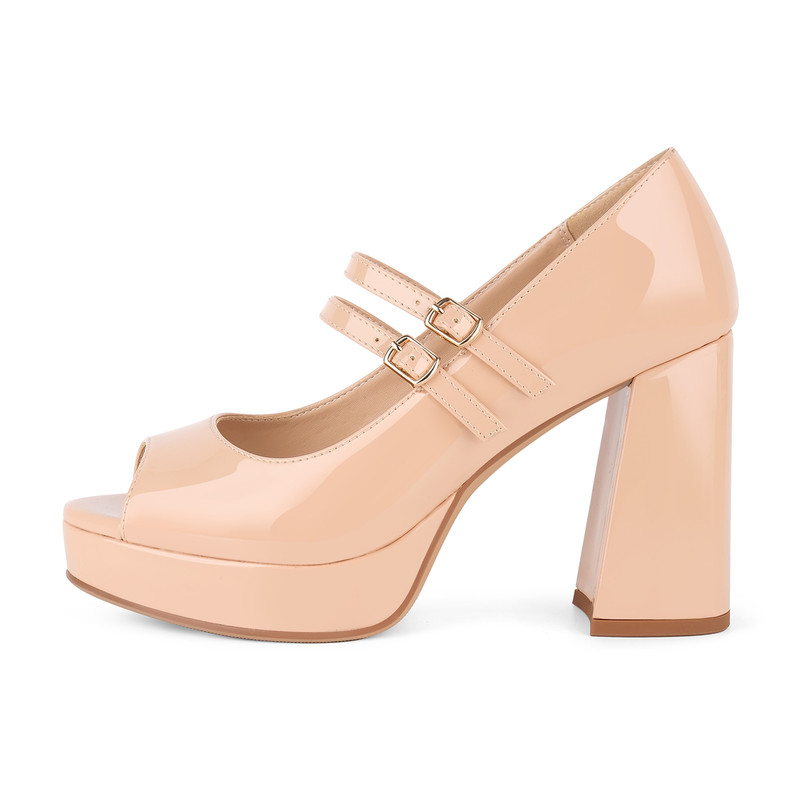 Plateau Mary Janes mit Blockabsatz