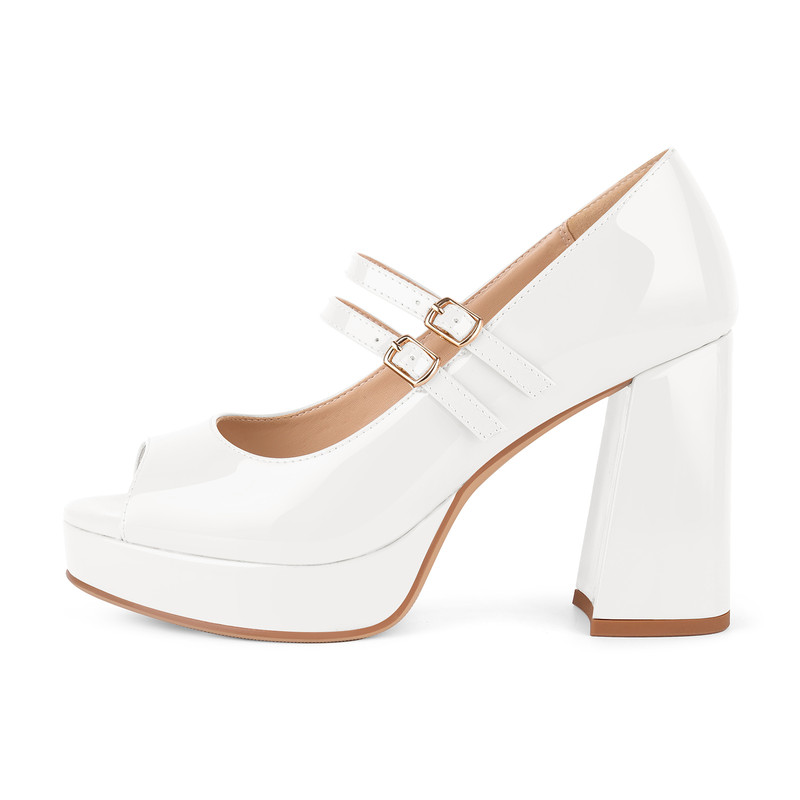 Plateau Mary Janes mit Blockabsatz