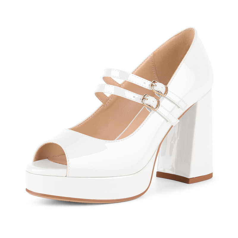 Plateau Mary Janes mit Blockabsatz