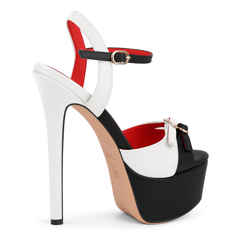 Stiletto Sandalen mit Plateau und Schnallenriemen