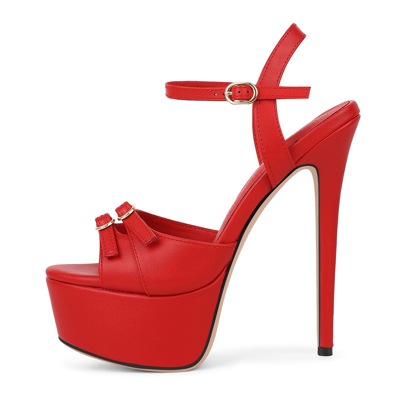 Stiletto Sandalen mit Plateau und Schnallenriemen