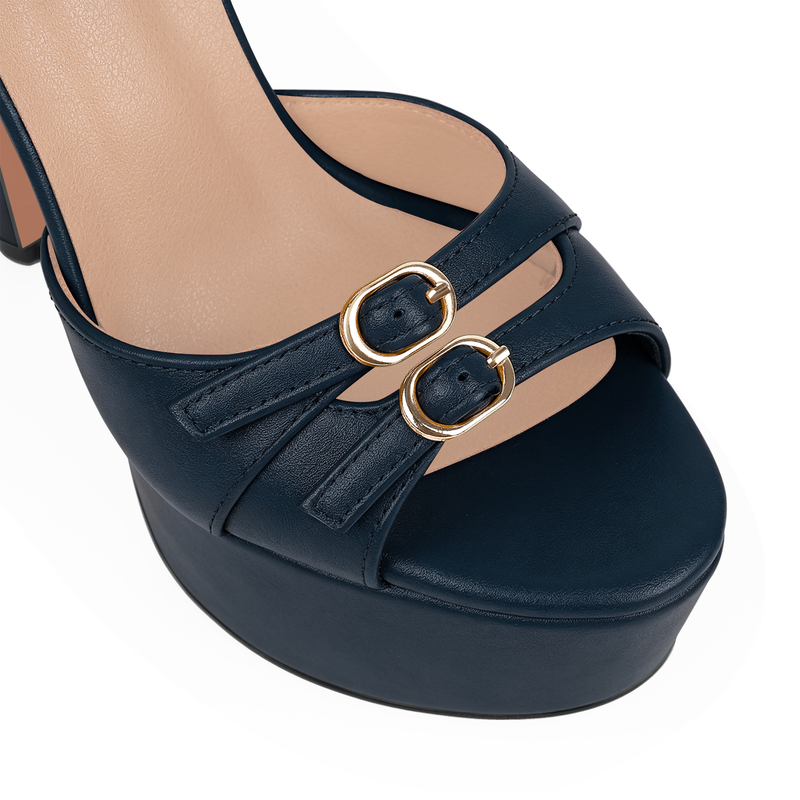 Stiletto Sandalen mit Plateau und Schnallenriemen