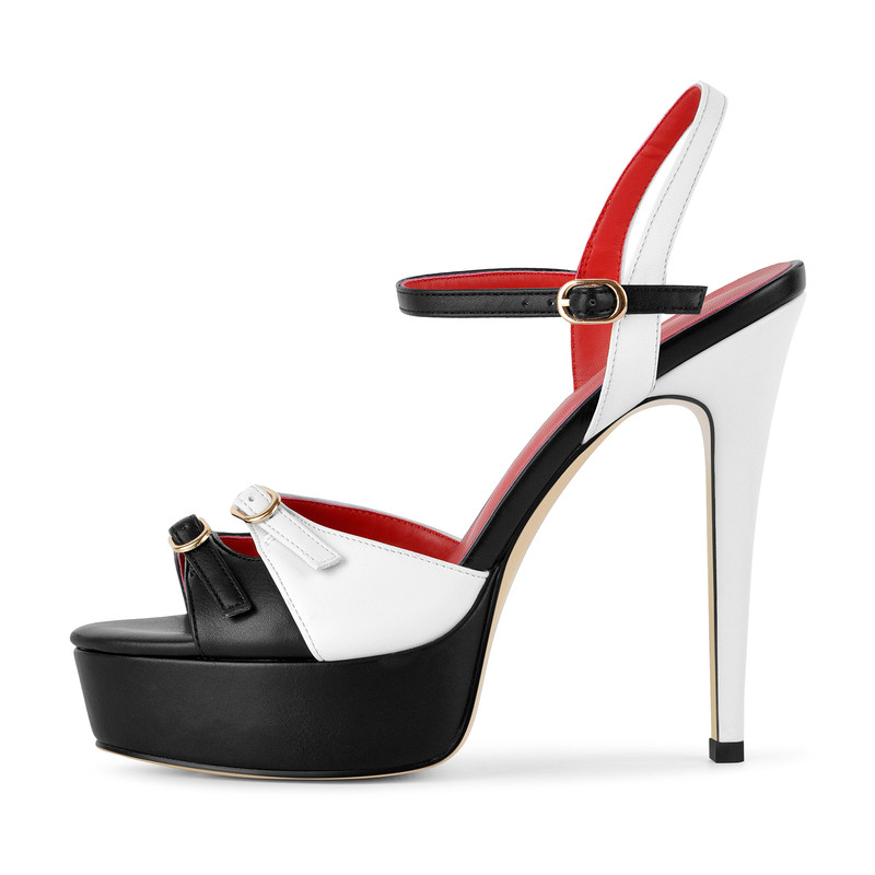 Plateau Sandalen mit Stiletto Absatz und Knöchelriemchen