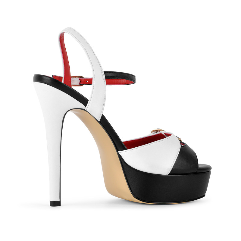 Plateau Sandalen mit Stiletto Absatz und Knöchelriemchen