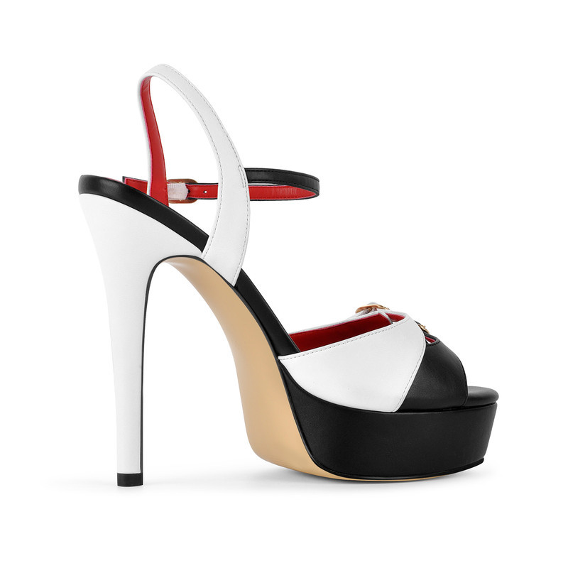 Plateau Sandalen mit Stiletto Absatz und Knöchelriemchen