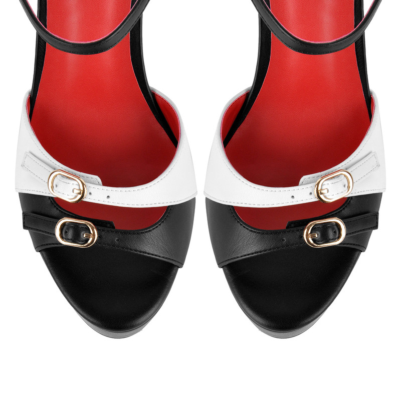 Plateau Sandalen mit Stiletto Absatz und Knöchelriemchen