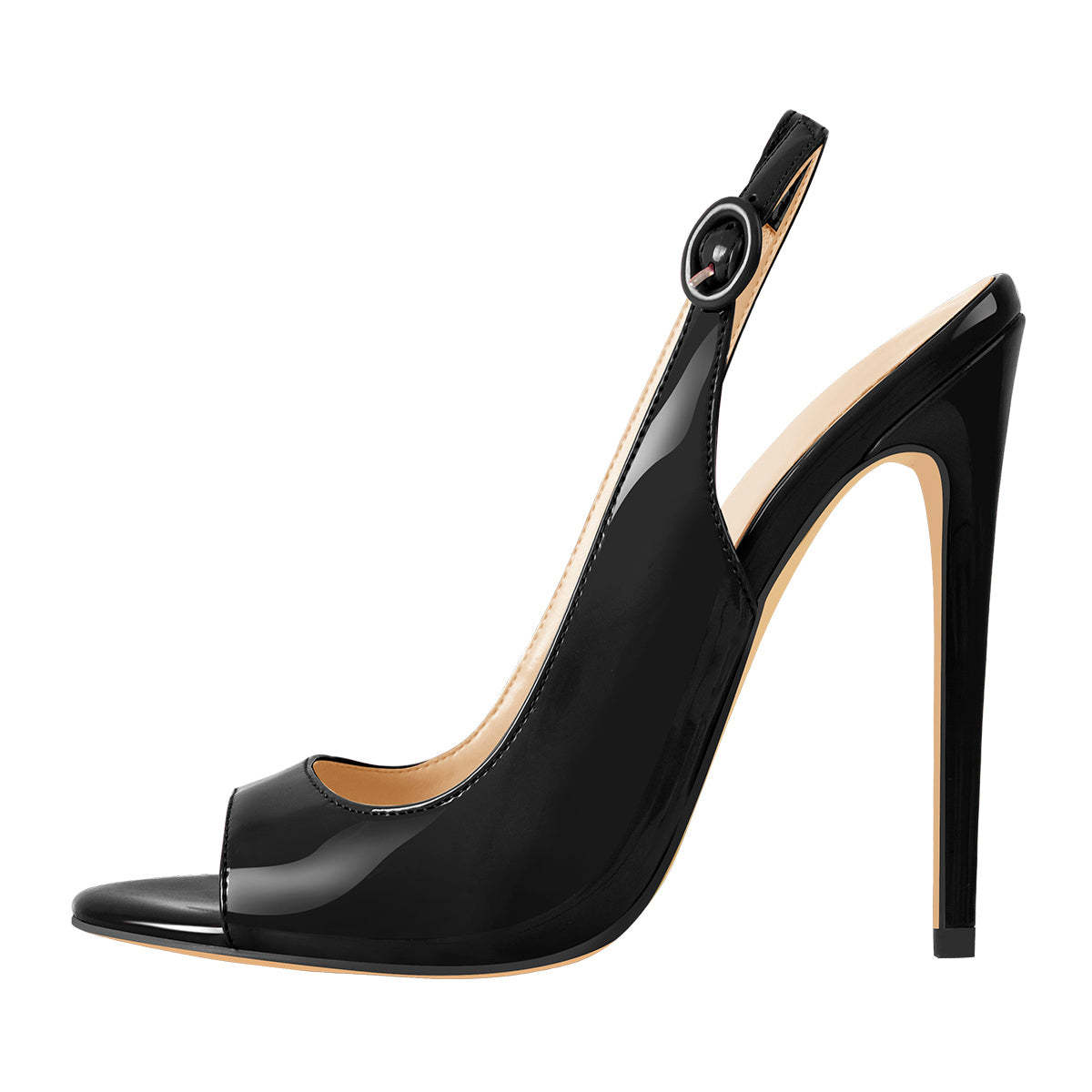 Dünne High Heels Slingback Sandalen mit offener Zehenpartie