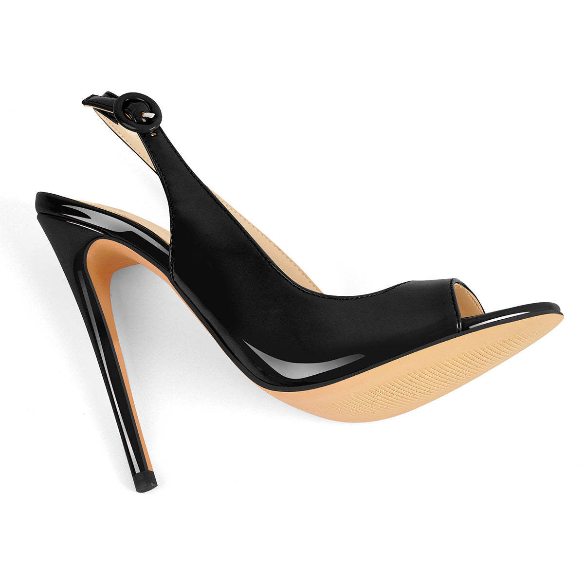 Dünne High Heels Slingback Sandalen mit offener Zehenpartie