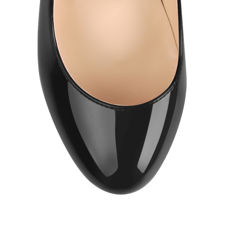 Damen Lackleder Plateau Stiletto High Heels Pumps