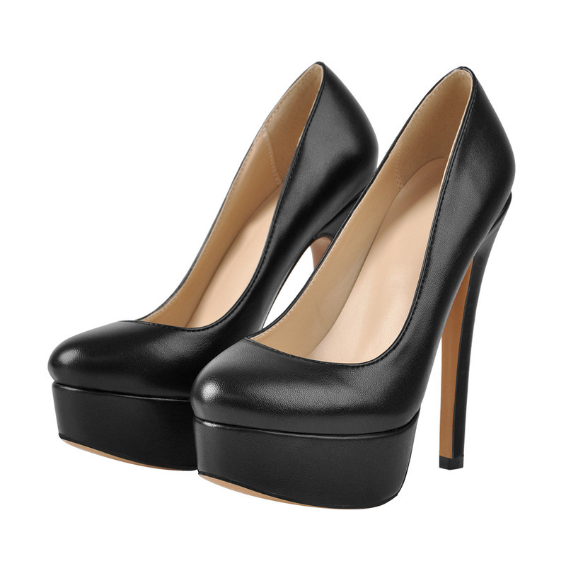 Plateau runder Zeh Stiletto High Heels Pumps