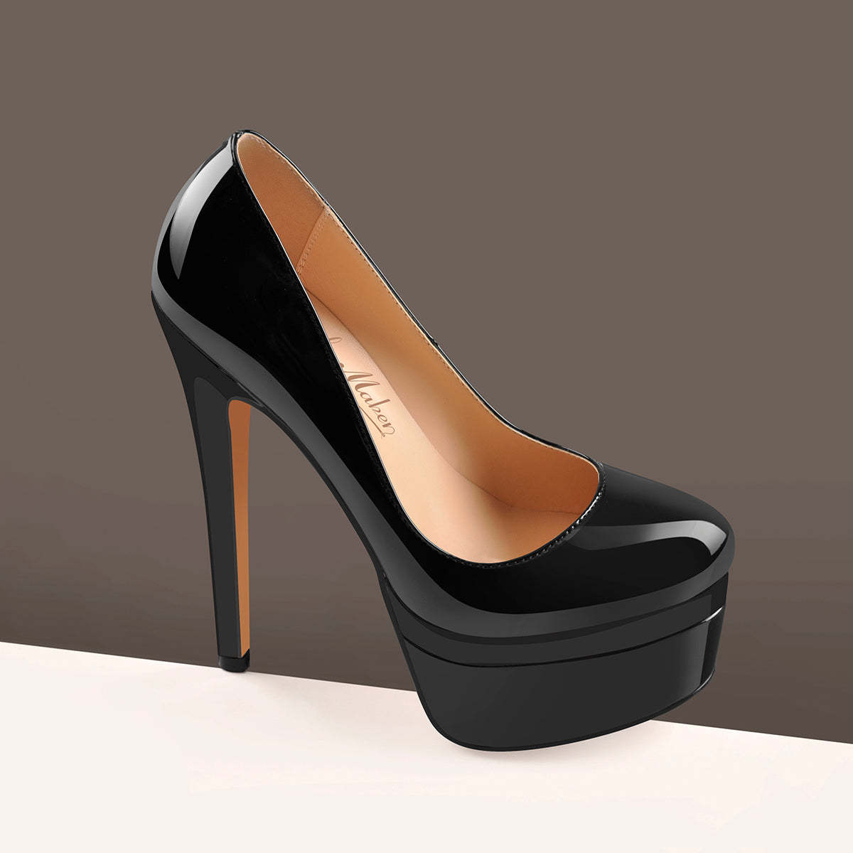 Plateau Pumps mit Pfennigabsatz Klassische Absatzschuhe