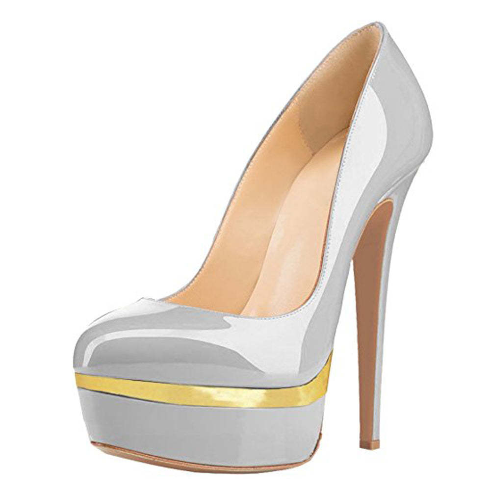 Plateau Pumps mit Pfennigabsatz Klassische Absatzschuhe