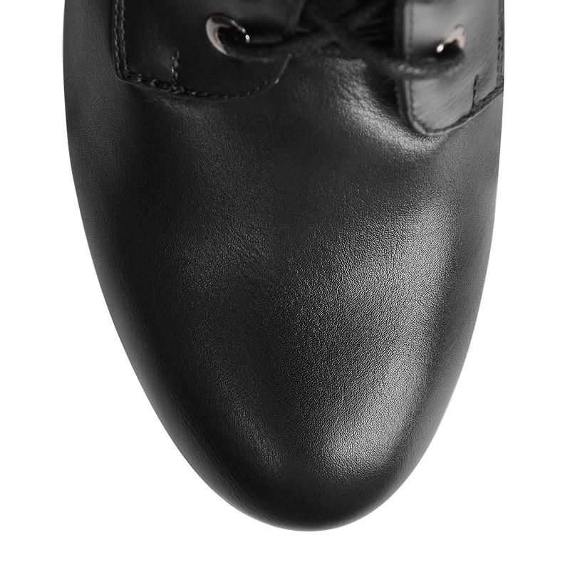 Rounde Zehen Blockabsatz Schnürsenkel Langschaftstiefel