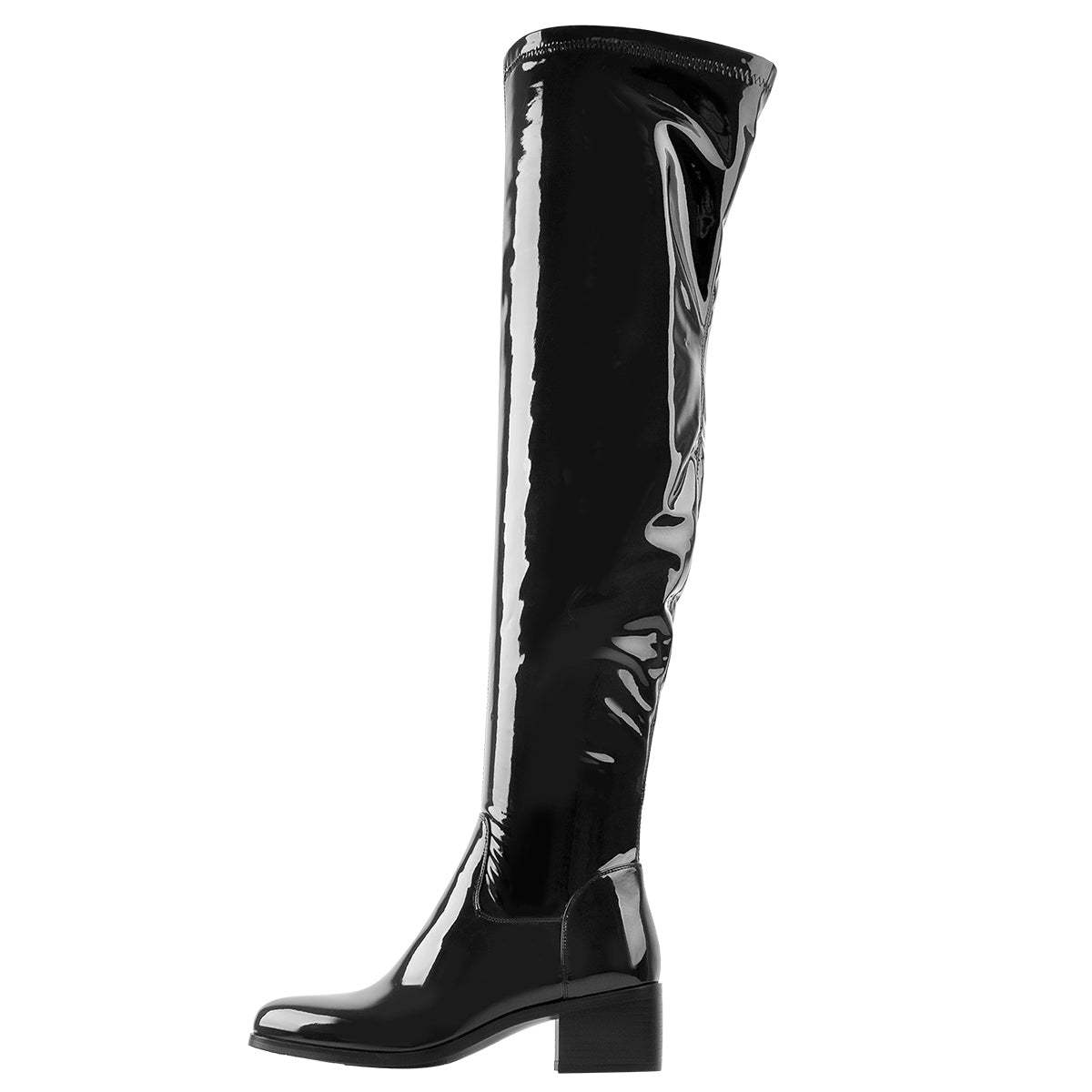 Elastische Stiefel Blockabsatz