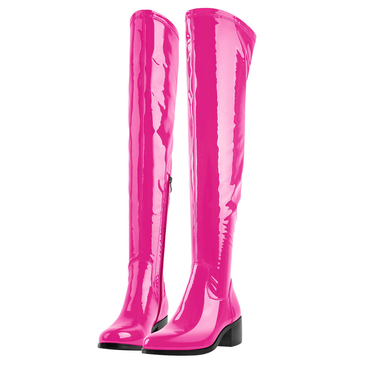 Elastische Stiefel Blockabsatz