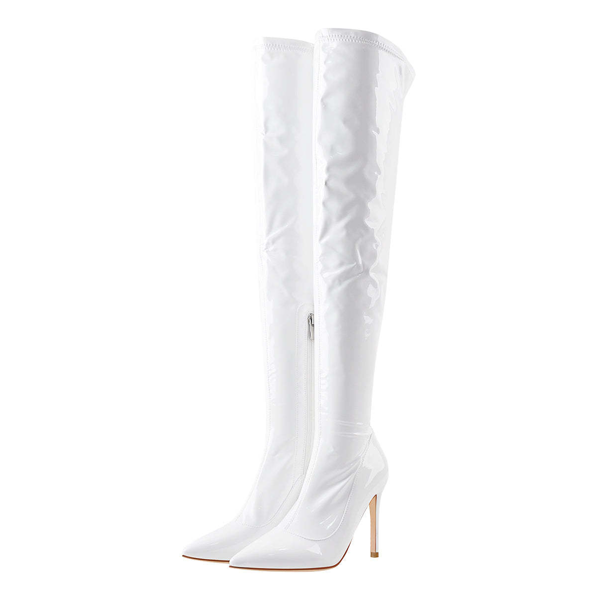 Overknee Stiefel Stretch Boots Elastische Stiefel mit Pfennigabsatz