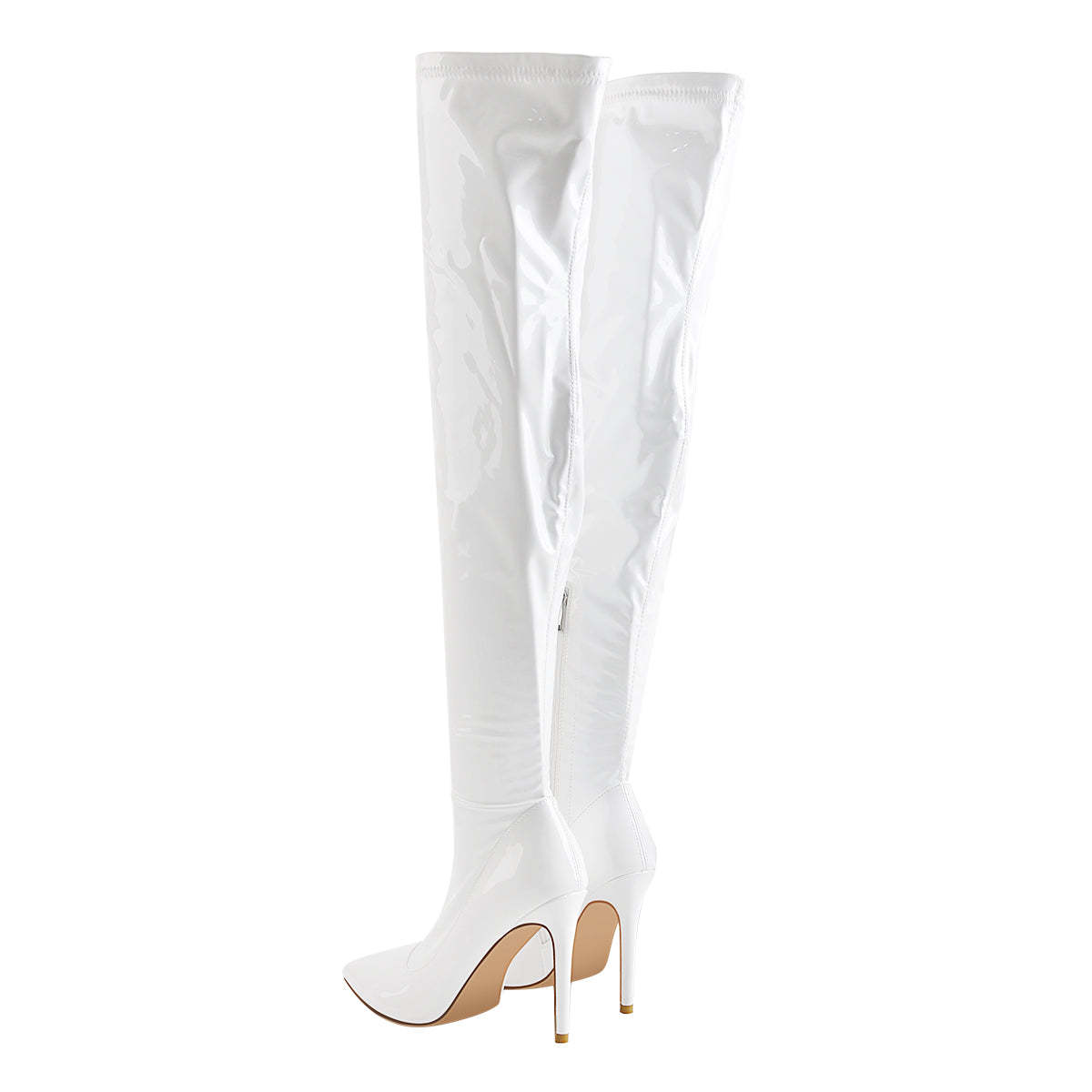 Overknee Stiefel Stretch Boots Elastische Stiefel mit Pfennigabsatz