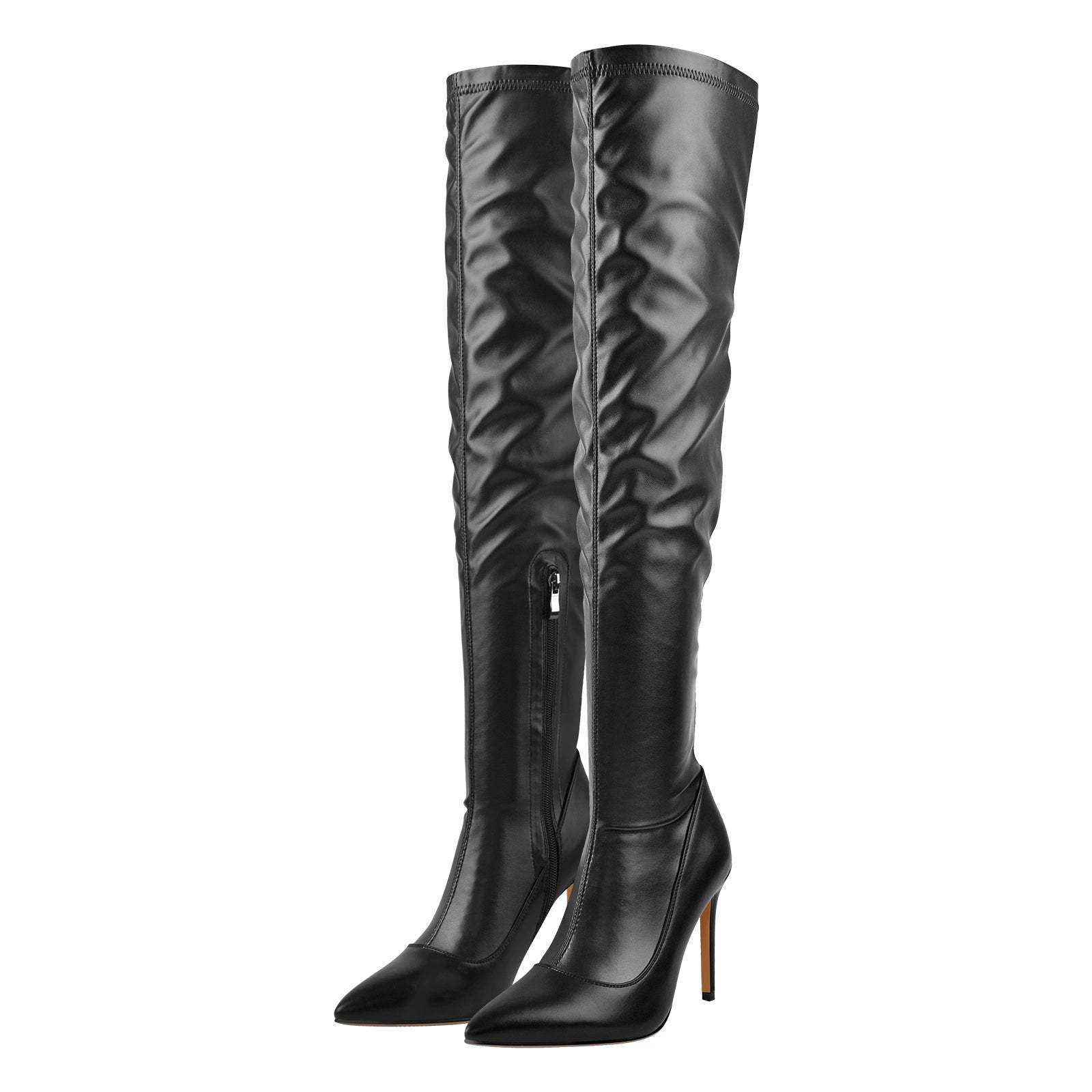 Overknee Stiefel Stretch Boots Elastische Stiefel mit Pfennigabsatz