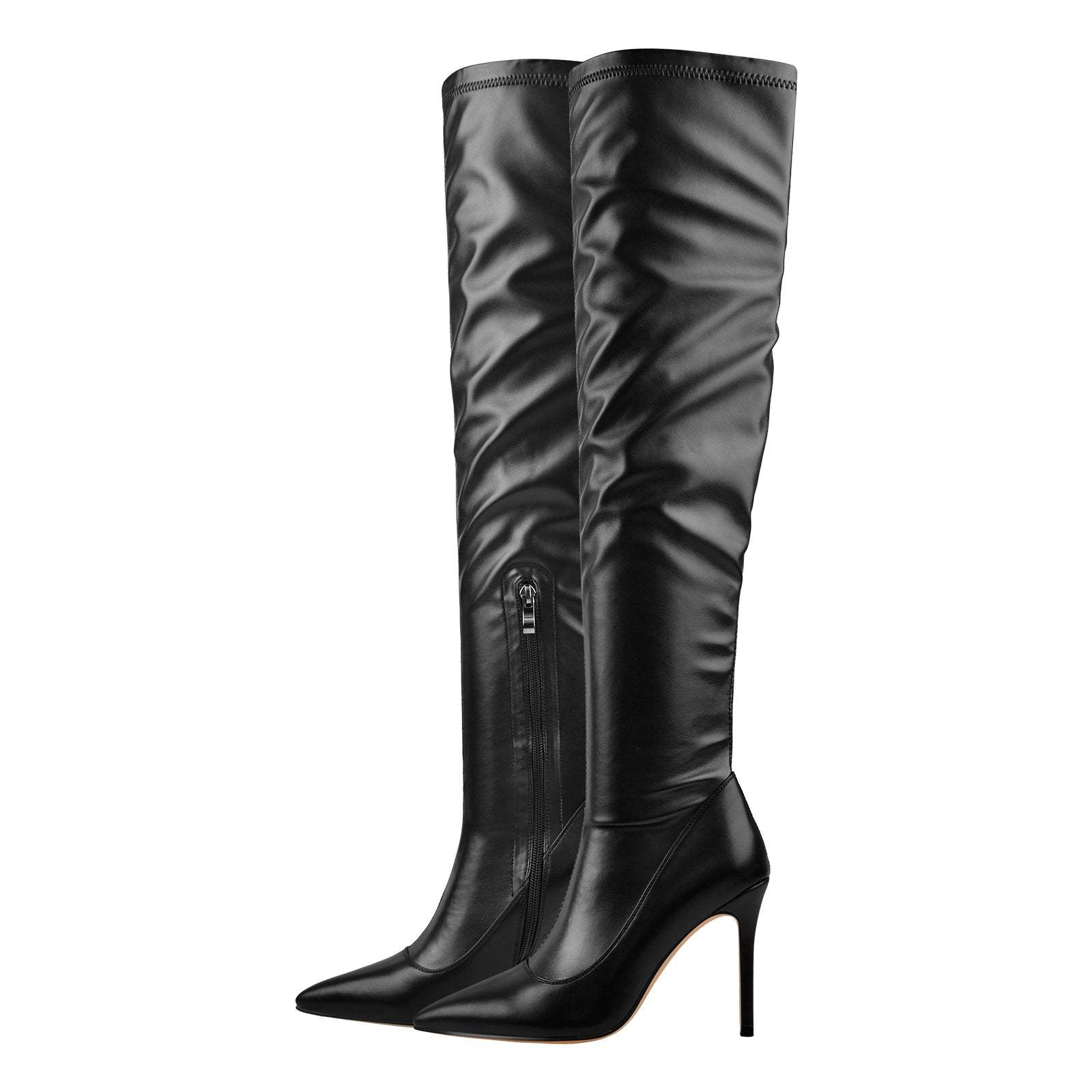Overknee Stiefel Stretch Boots Elastische Stiefel mit Pfennigabsatz