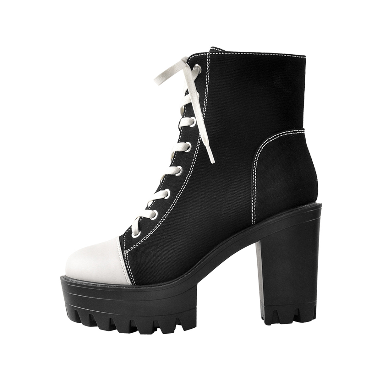 Canvas Stiefel mit Plateau-Schnürung