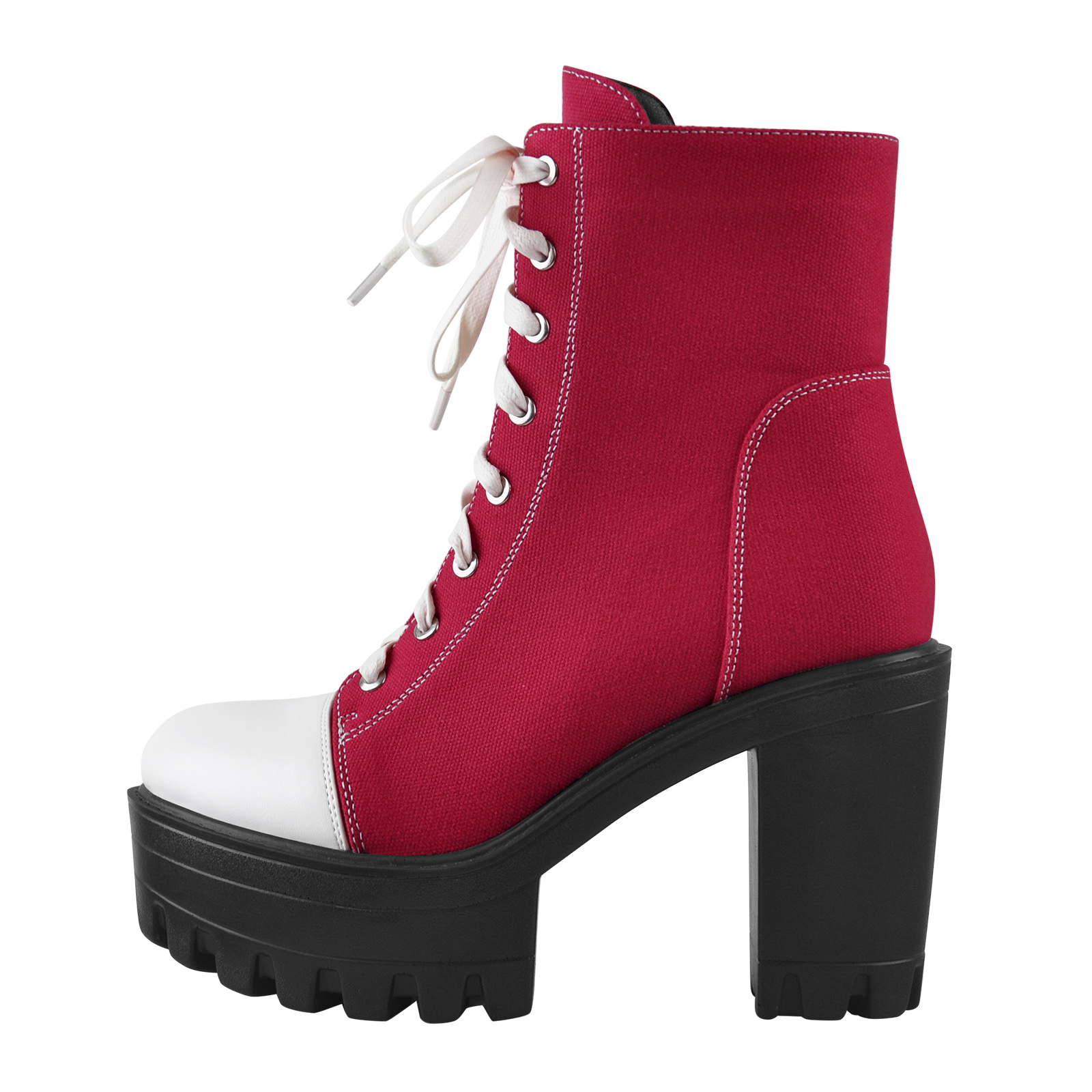 Canvas Stiefel mit Plateau-Schnürung