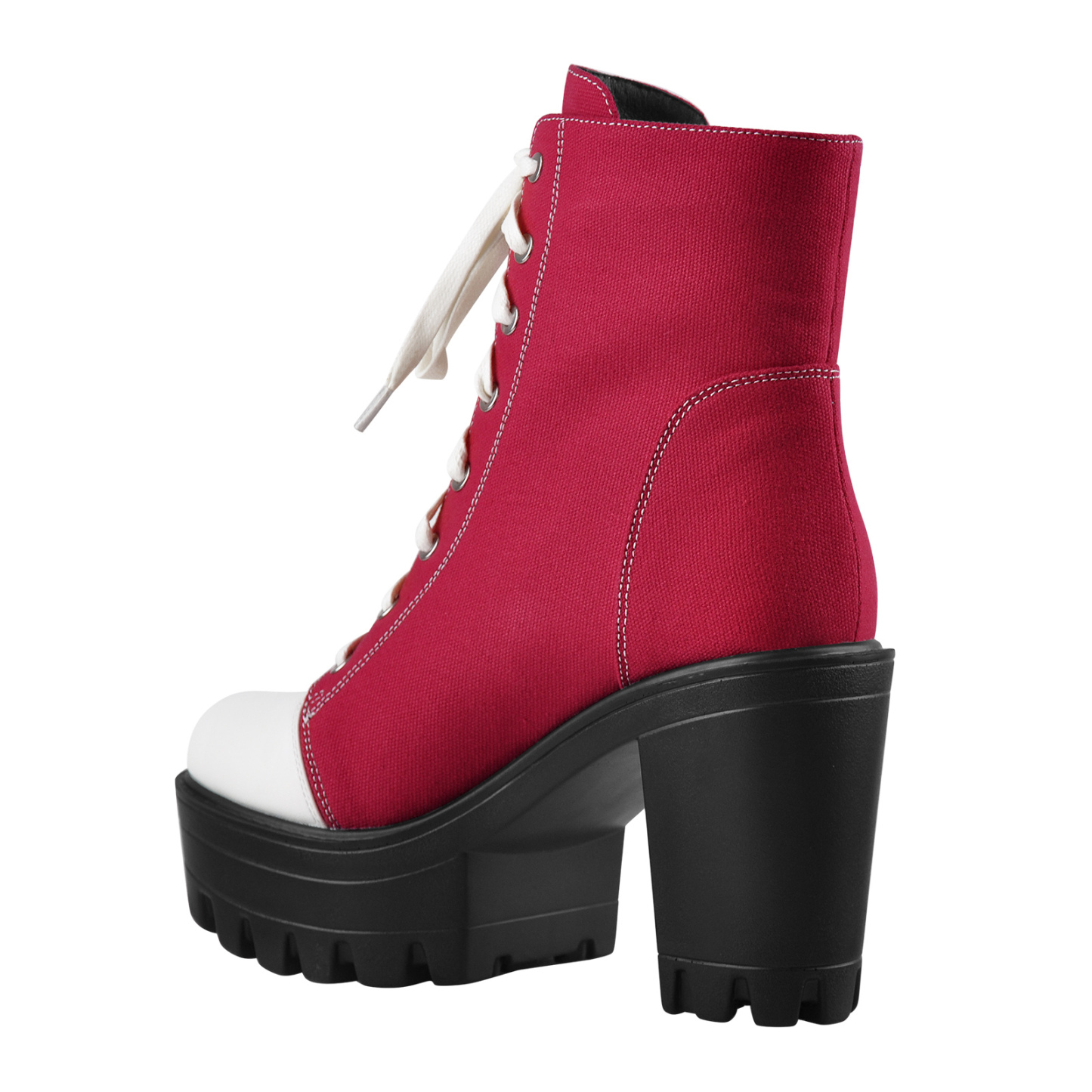 Canvas Stiefel mit Plateau-Schnürung