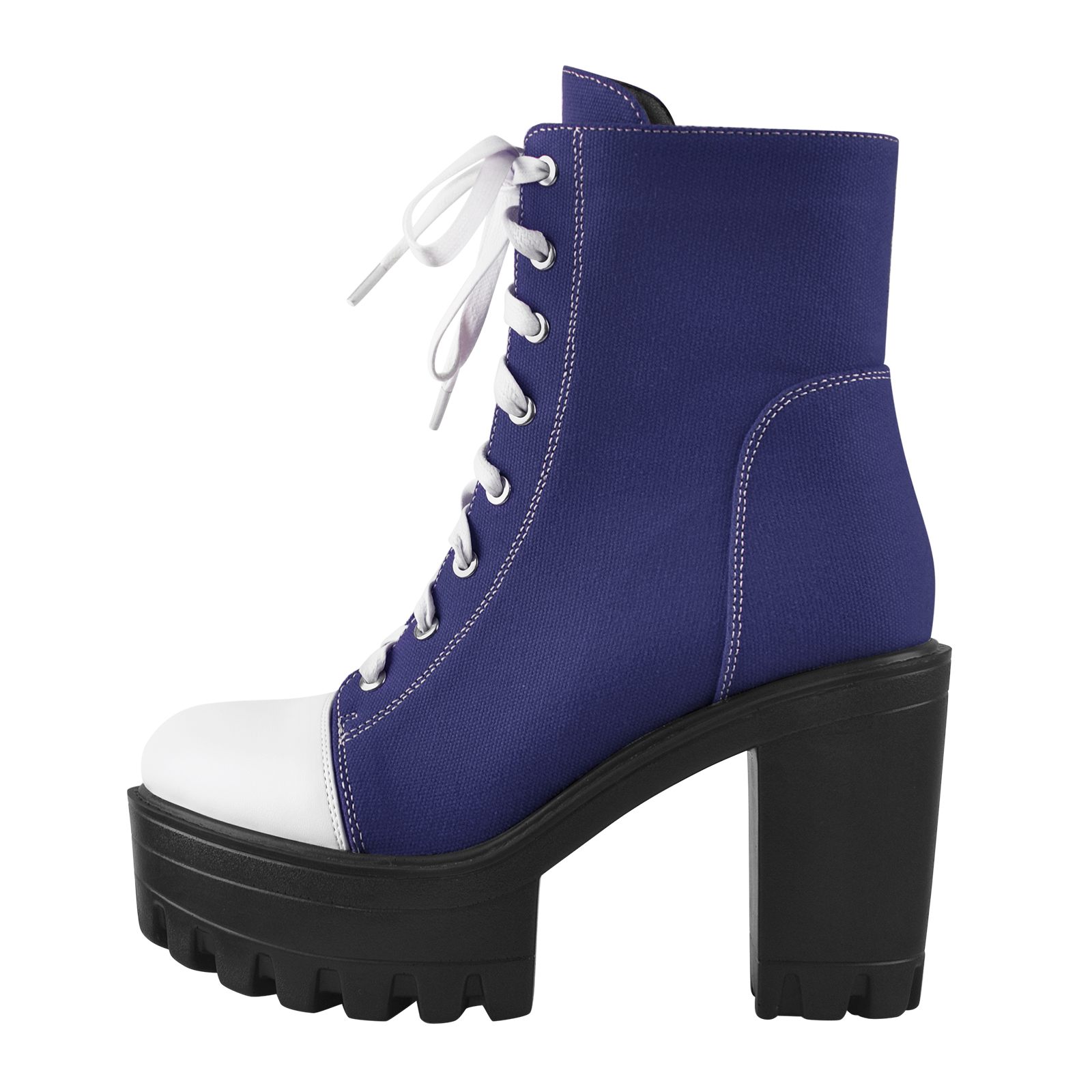 Canvas Stiefel mit Plateau-Schnürung