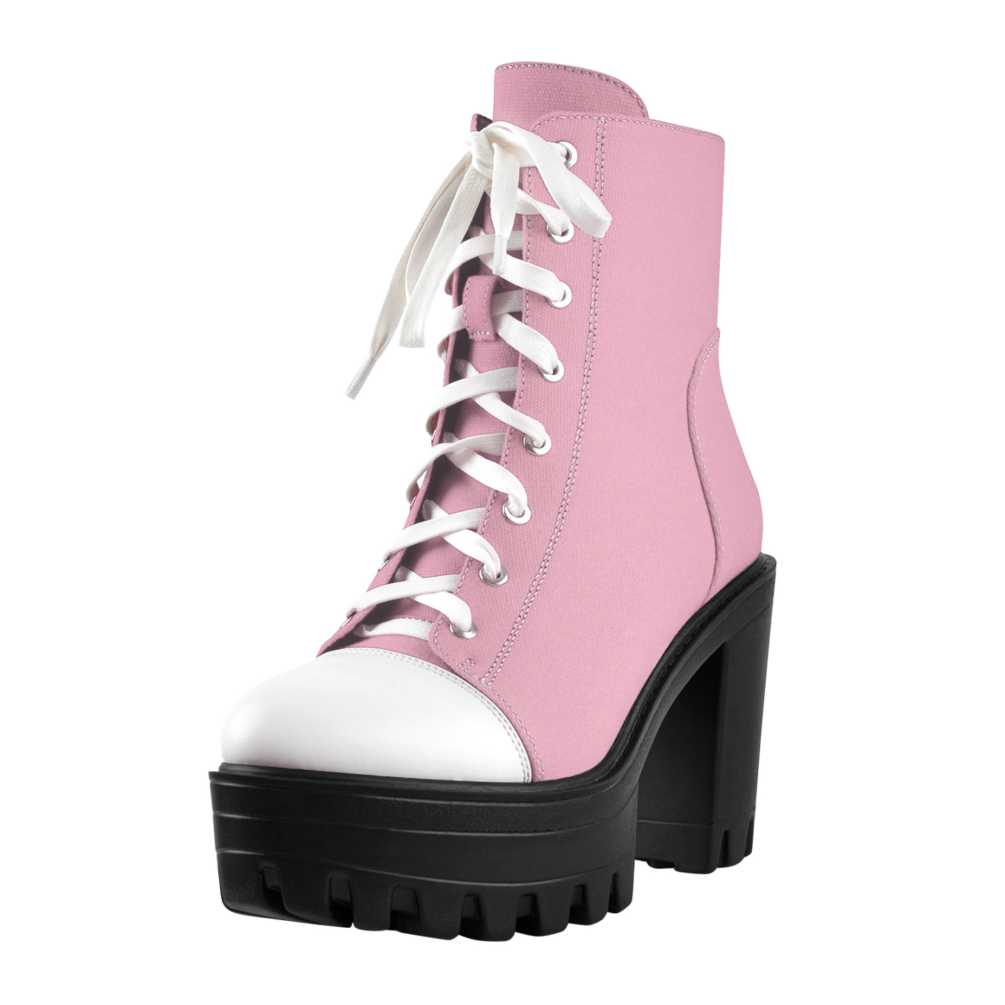 Canvas Stiefel mit Plateau-Schnürung