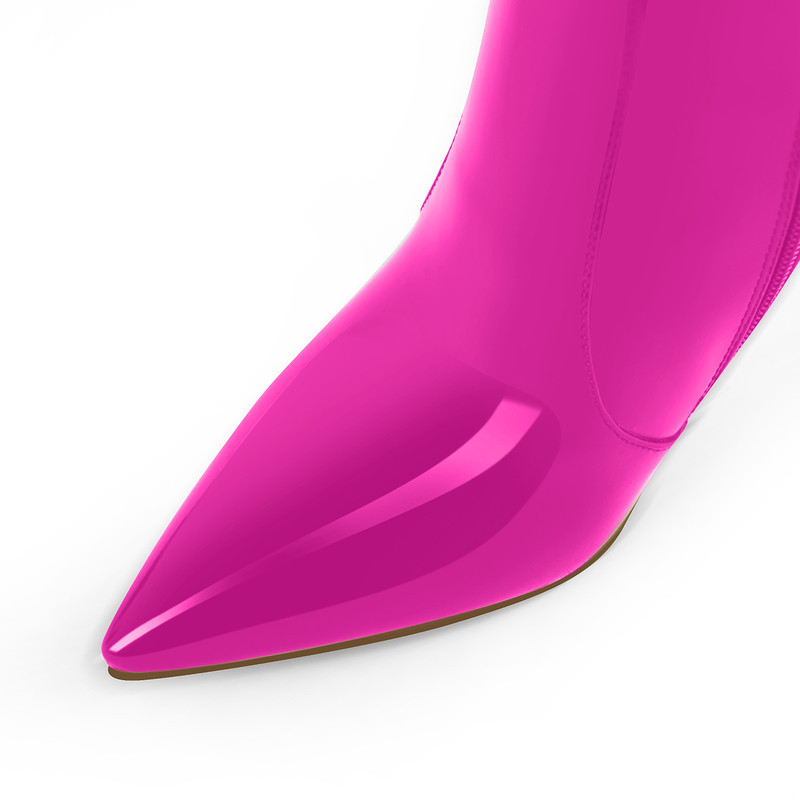 Spitz zulaufende Stiletto Leder Kniestiefel