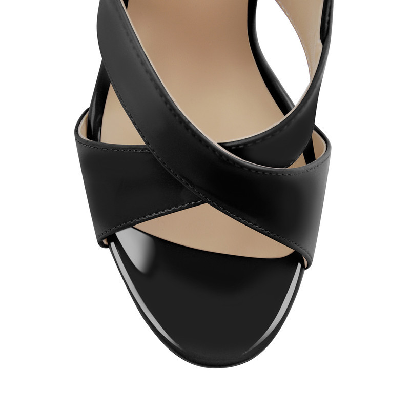 Plattform Slingback Sandalen Kreuz und Quer Riemchen