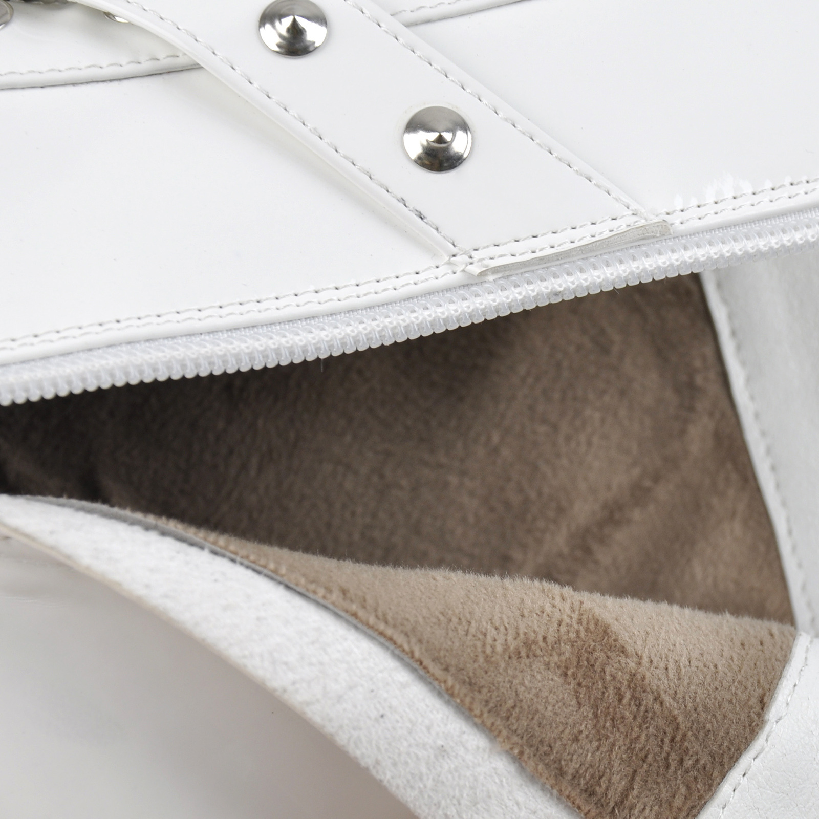 Plateau Niete Schnalle Schnürsenkel Blockabsatz Stiefel