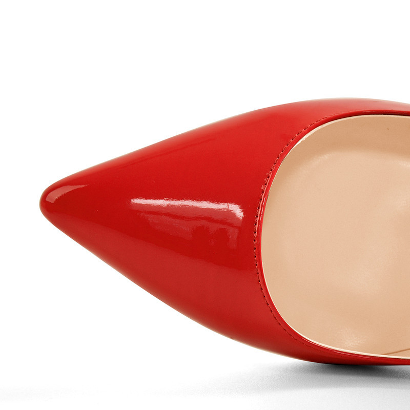 Mary Jane spitze Zehenpartie Lackleder Pumps High Heel