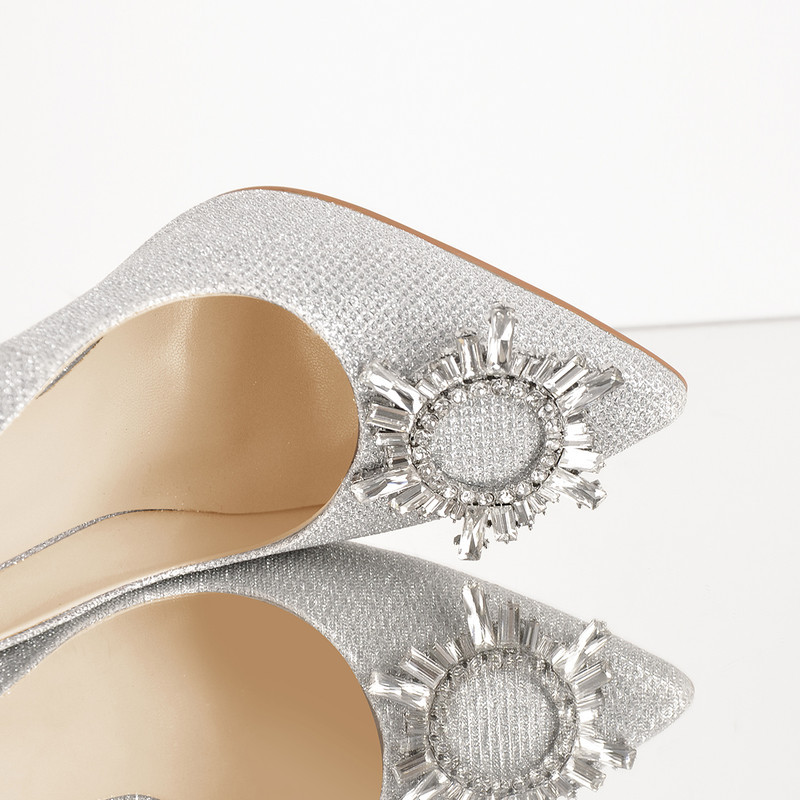 Strass Schnalle Spitze Zehe Damen Pumps mit hohem Absatz