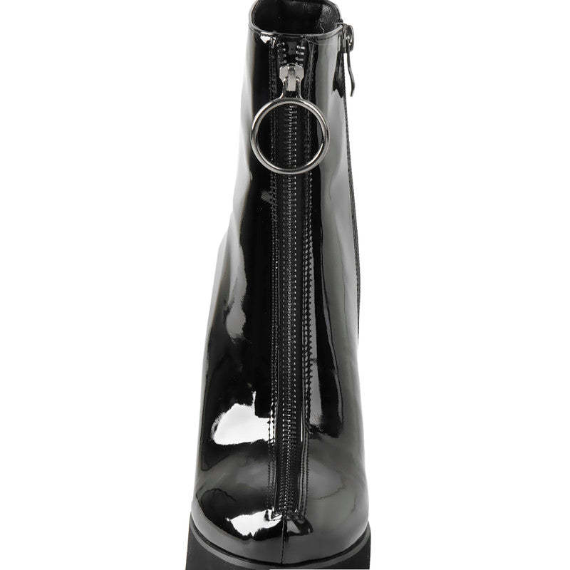 Plateau Stiefeletten mit klobigem Absatz und hohem Absatz