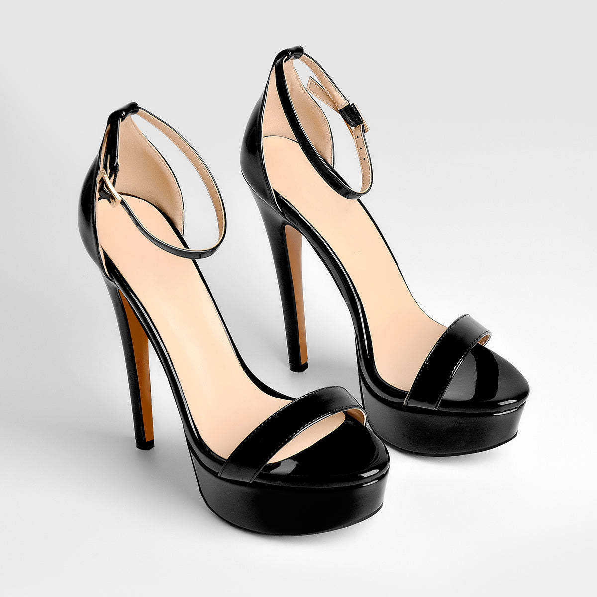 Plateau Riemchensandalen Sommerschuhe mit Pfennigabsatz