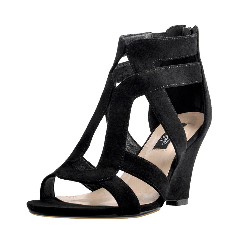 Gladiator Sandalen mit offenem Zehenbereich und Keilabsatz