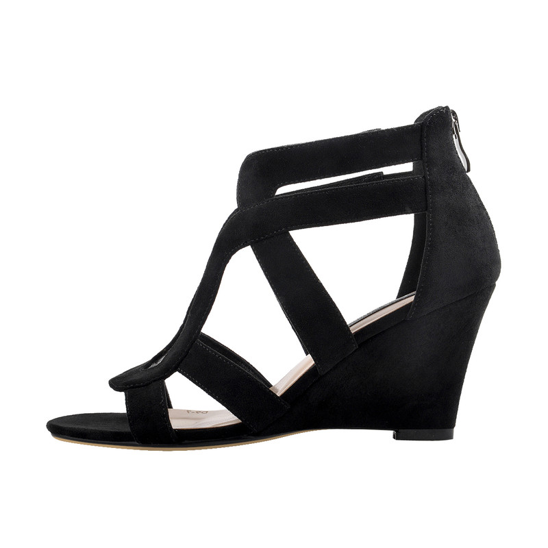 Gladiator Sandalen mit offenem Zehenbereich und Keilabsatz