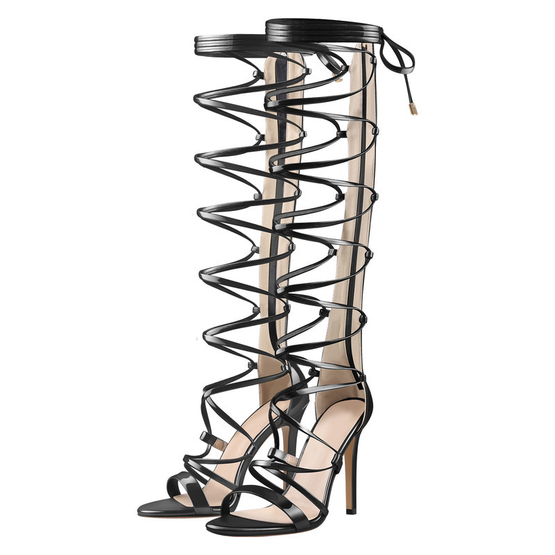 Riemchensandalen mit Rei?verschluss und Stilettoabsatz