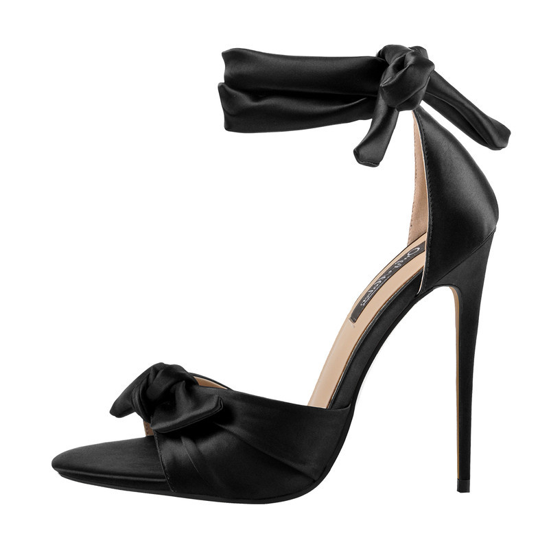 Schleife Knöchelriemen Stilettos Absatz Sandalen